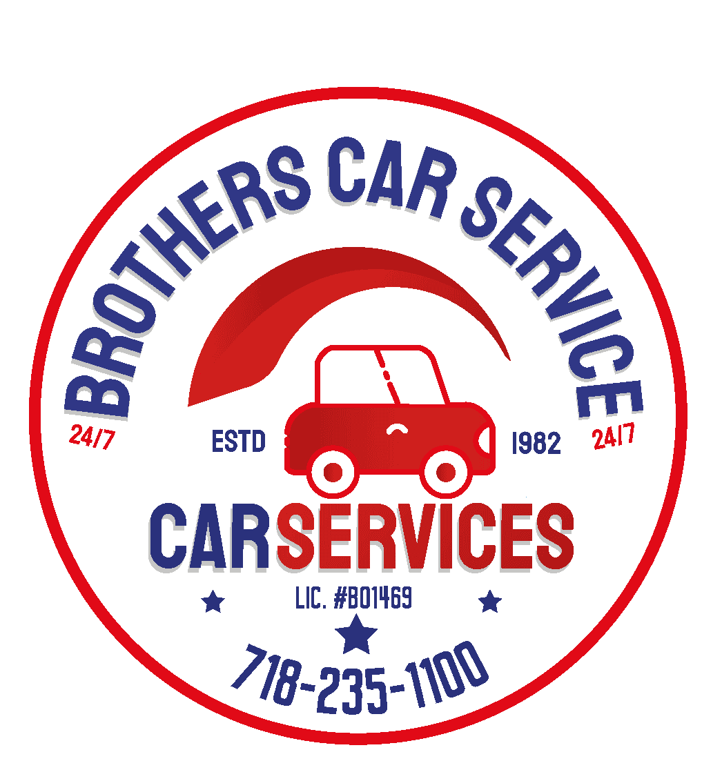 Brothers Car Service app download section with Apple App Store and Google Play buttons for easy mobile ride booking.